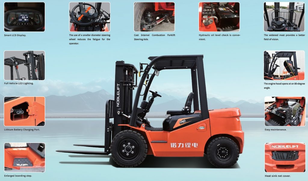 Noblelift A series 3.03.53.8 T Lithium Battery Forklift Best Replacement for IC Forklift