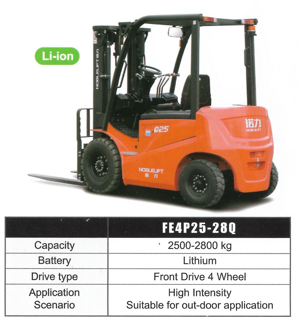 Noblelift Electric Counterbalanced Forklifts Lithium Ion FR4P25-28Q 
